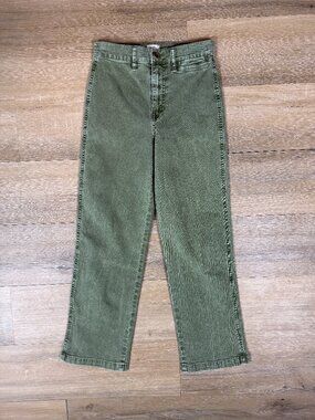 J.Crew Olive Green High Rise Slim Straight Leg Ankle Jeans | Size 26 TALL